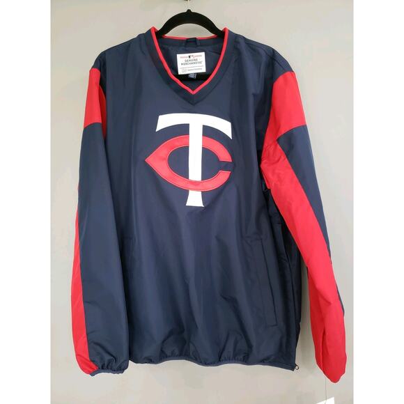 NEW MENS LARGE Minnesota Twins MLB Jacket Pullover Loose Windbreaker Lightweigt - Picture 6 of 6